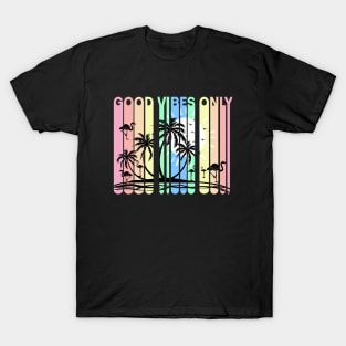 Good Vibes Only, Paradise Island Silhouette Design T-Shirt